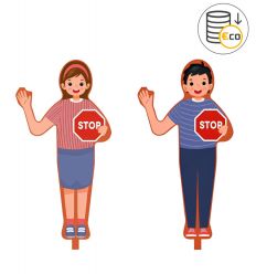 Figurine de signalisation Léo et Léa